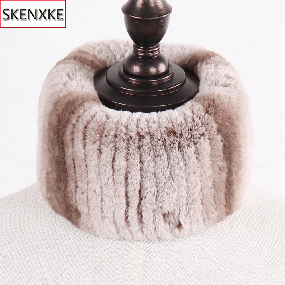 

2019 Winter Lady Real Rex Rabbit Scarf Girl Fashion Quality Natural Rex Rabbit Headband Warm Soft Real Rex Rabbit Ring Muffler
