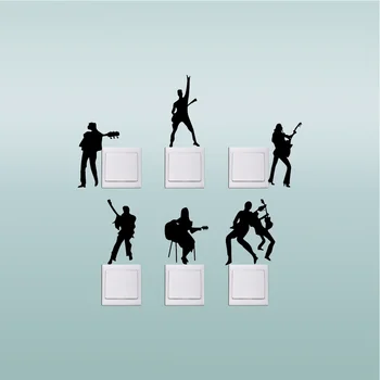 

KG-270 Set Of 6 DIY Creative Guitar Band Switch Sticker Music Wall Sticker Home Decor Home Wallpaper
