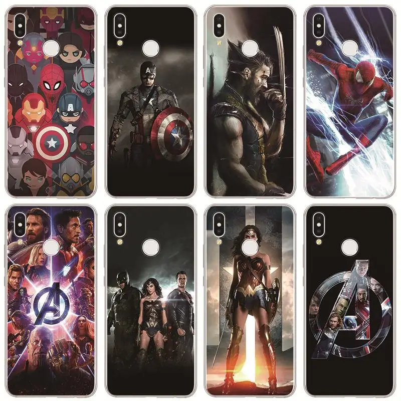 

Silicone Soft TPU Case For Huawei Honor View 20 10 8X 8S 7 7A Pro 10 9 Lite Play 10i 20i 8C 8 6A 6X Fashion Marvel Avengers Case
