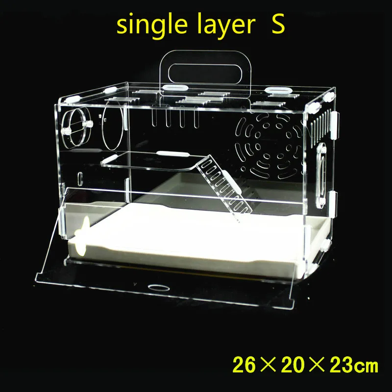 Однослойная и двухслойная трехслойная прозрачная клетка с золотым медведем, акриловая клетка для хомяка, ящик для труб, клетка AP11211909