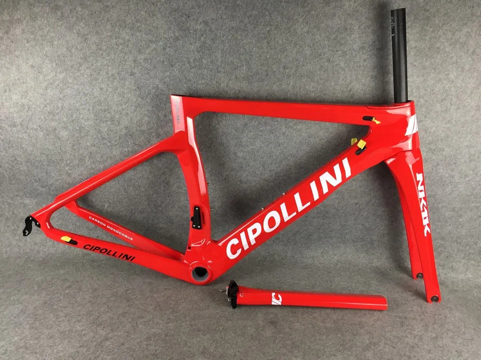Red Cipollini NK1K Carbon Road Bike Frames   Cipollini handlebar 