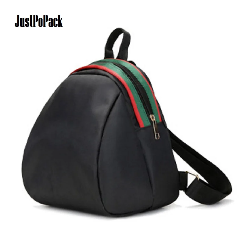

Small Backpack Women Waterproof Cute Travel Knapsack Teenage girl School Bag Red strip Black Mini Satchel Zipper Large capacity