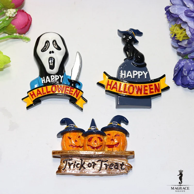 Resin Fridge Gifts Creative Halloween Pumpkin Head Decorative