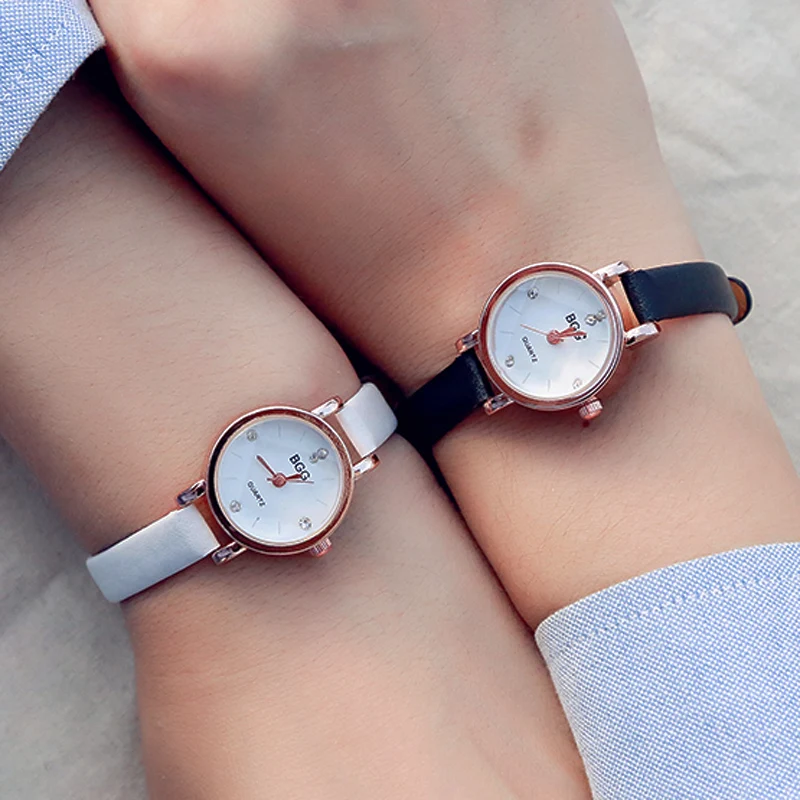 BGG Donne di Marca Della Vigilanza Del Quarzo Della Signora di Modo Piccolo  Orologio Quadrante Sottile Donne Cinturino In Pelle Orologio Strass Orologio  Al Quarzo Relogio|relogio brand|relogio fashionrelogio f - AliExpress