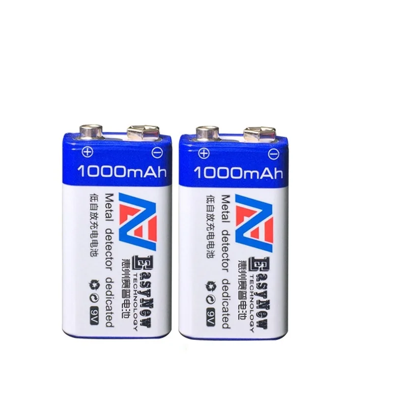 2pcs NEW 1000mAh Li ion 9 V Rechargeable Battery