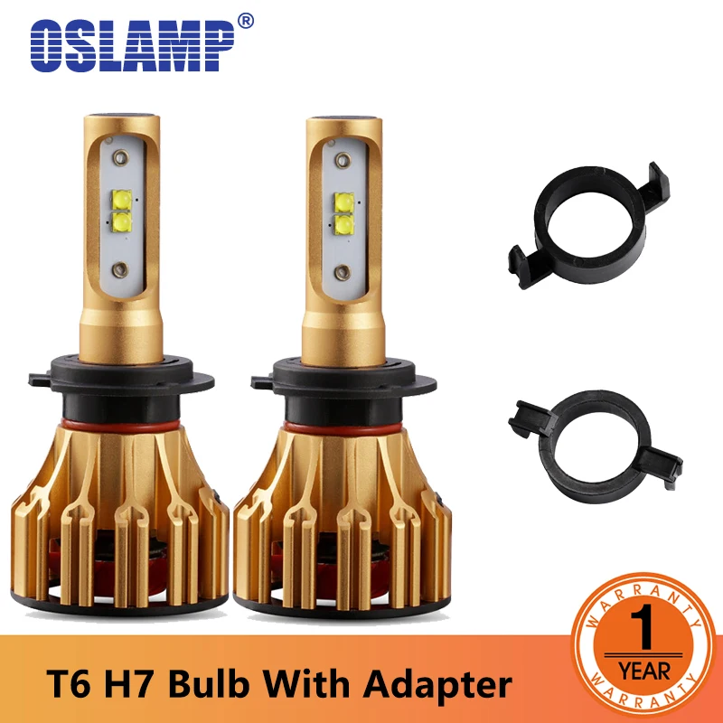 

OSlamp LED Light Bulbs With Adapters Base KP-103 H7 LED Headlight For Ford Single Beam 70W SMD 6500K 7000lm Headlights