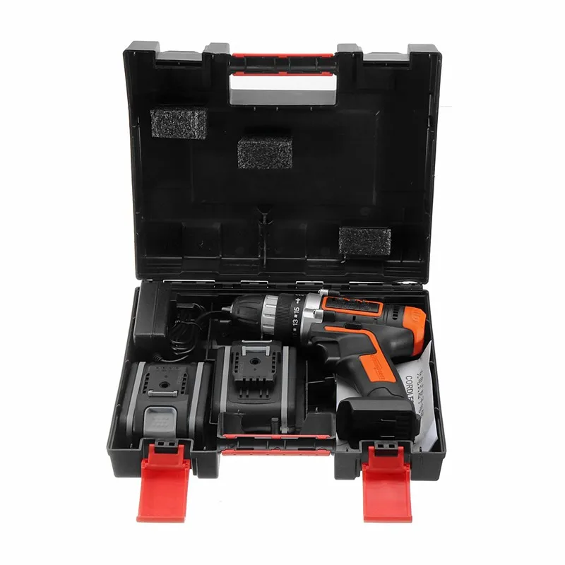  36V Electric Screwdriver Cordless Drill Impact Drill Mini Wireless Power Tools With 1/2 Lithium Bat