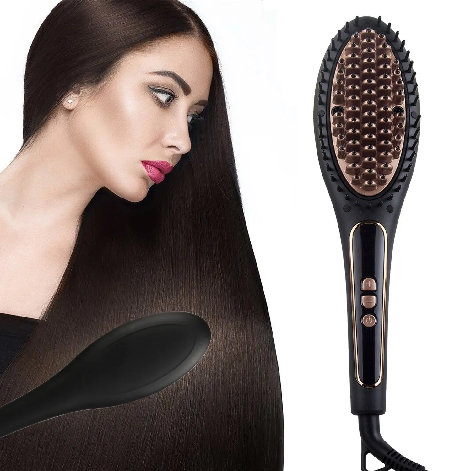 Alisador de Cabelo Escova de Ferro Salão de Beleza Estilo de Cabelo Pente Quente Profissional Feminino Magia Anti-escald 19 Beleza e saúde