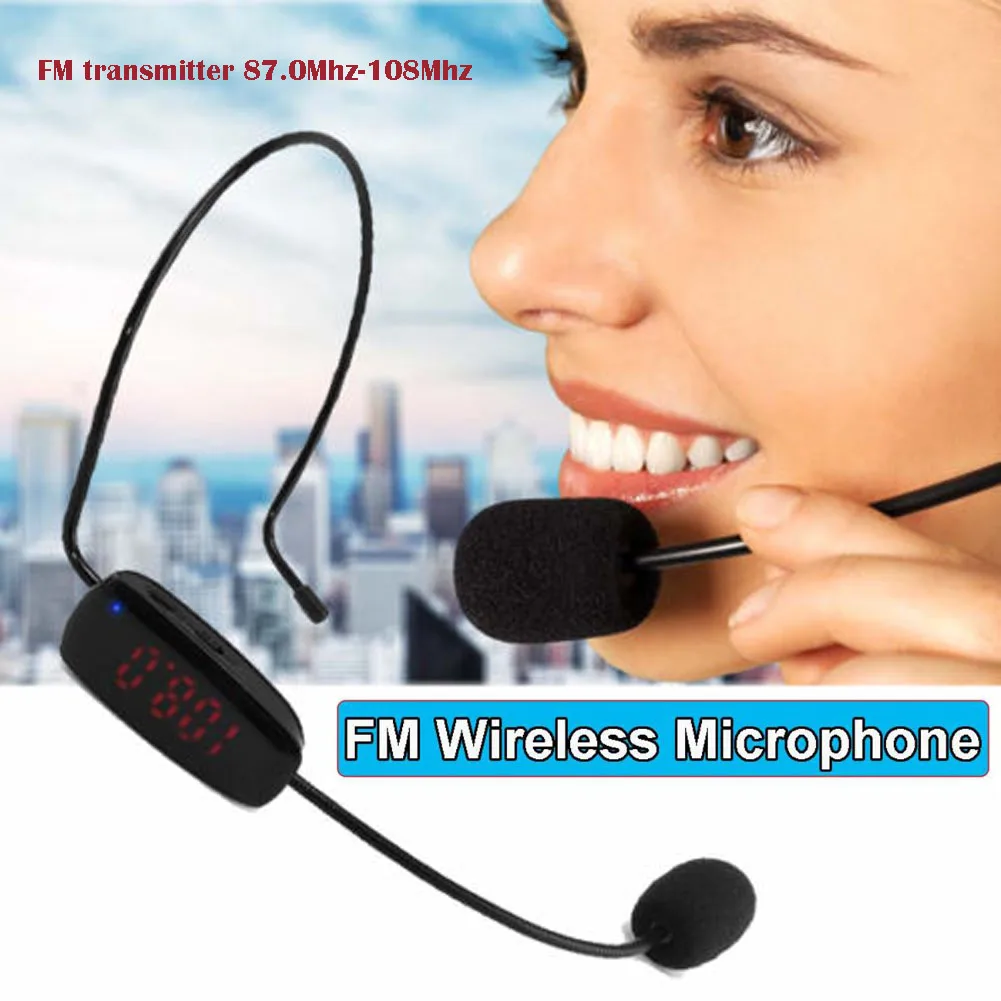 FM беспроводной микрофон передатчик с гарнитурой микрофон нагрудный микрофон для учителя