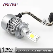 Oslam H7 COB LED Фары Автомобиля Лампа Комплект 72 Вт 8000lm Авто передний Свет H7 Противотуманные фары Лампы 6500 К 12 В 24 В Привело Автомобильной фары