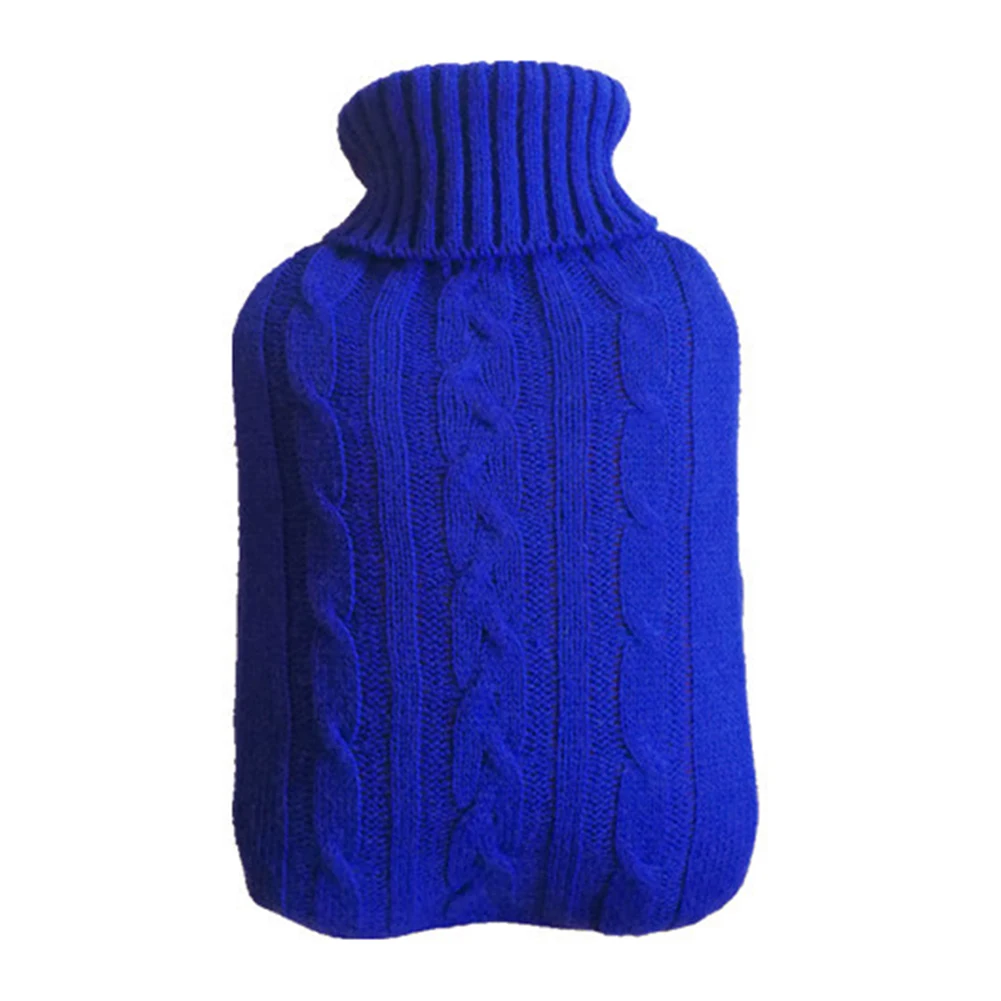 2000 мл морозостойкая безопасная большая бутылка для горячей воды защитная Съемная зимняя крышка теплая Взрывозащищенная моющаяся вязаная - Цвет: Синий