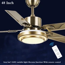 48 дюймов современный Спальня потолочный вентилятор-светильник светодиодный переменной светильник с дистанционным управлением Ресторан вентилятор светильник европейские антикварные 220 V/110 V