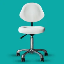 Beauty Stool Chair Back Support Dentist Doctor Medical Office Salon Spa Tattoo Equipment Hydraulic Adjustable Rolling Stool