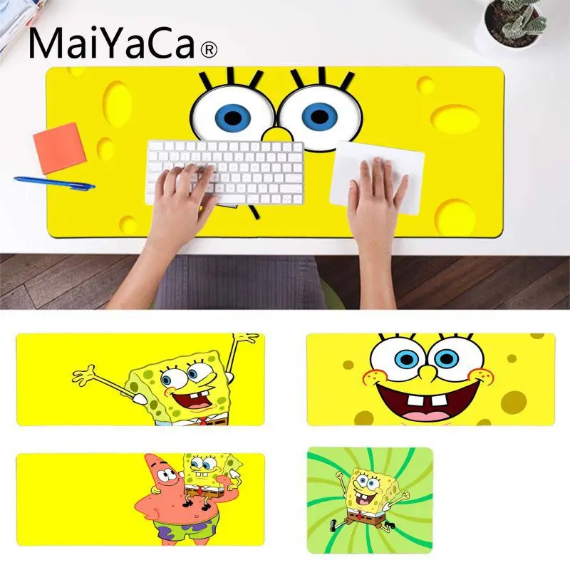 

MaiYaCa Lovely Cartoon sponge bob Beautiful Anime Mouse Mat Large Lockedge Mouse pad PC Computer mat