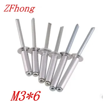 

1000PCS free shipping M3*6 m3 x 6 Domed round head pop rivets open end round head rivets decoration rivets metal fastners