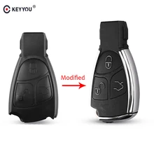 KEYYOU 3 кнопки дистанционного Авто Smart Key чехла для Mercedes Benz B C E мл S CLK CL GL W211 Chrome Стиль с Батарея держатель
