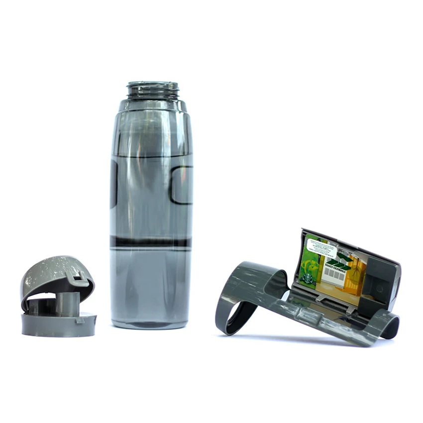 Креативная бутылка для воды, спортивный чайник на открытом воздухе, 750 мл, большая емкость, бутылка для хранения воды, кошелек, портативный держатель для карт