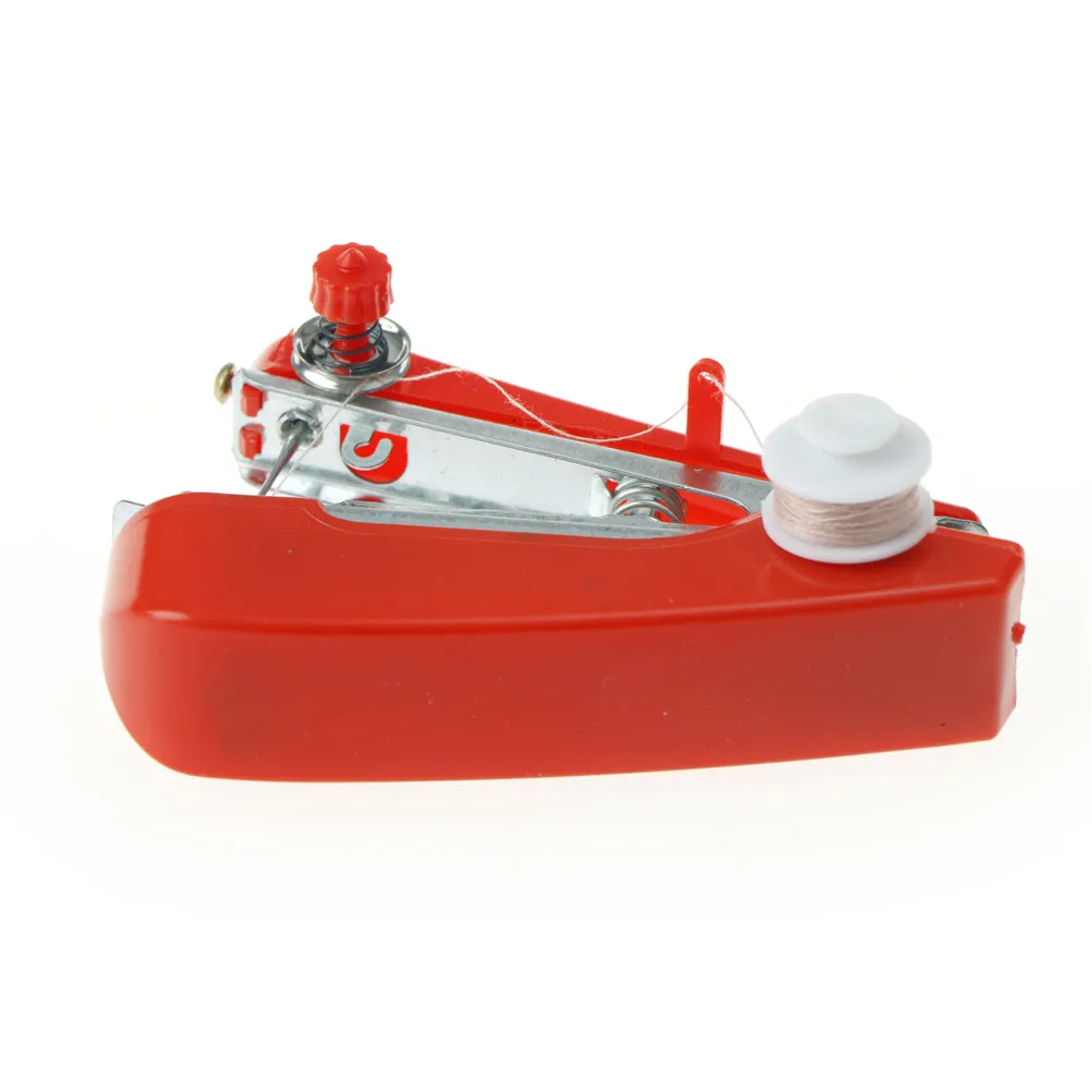 1 шт. красная мини-швейная машина портативная DIY рукоделие беспроводные Ручные Швейные машины ручная швейная машина для одежды ткани