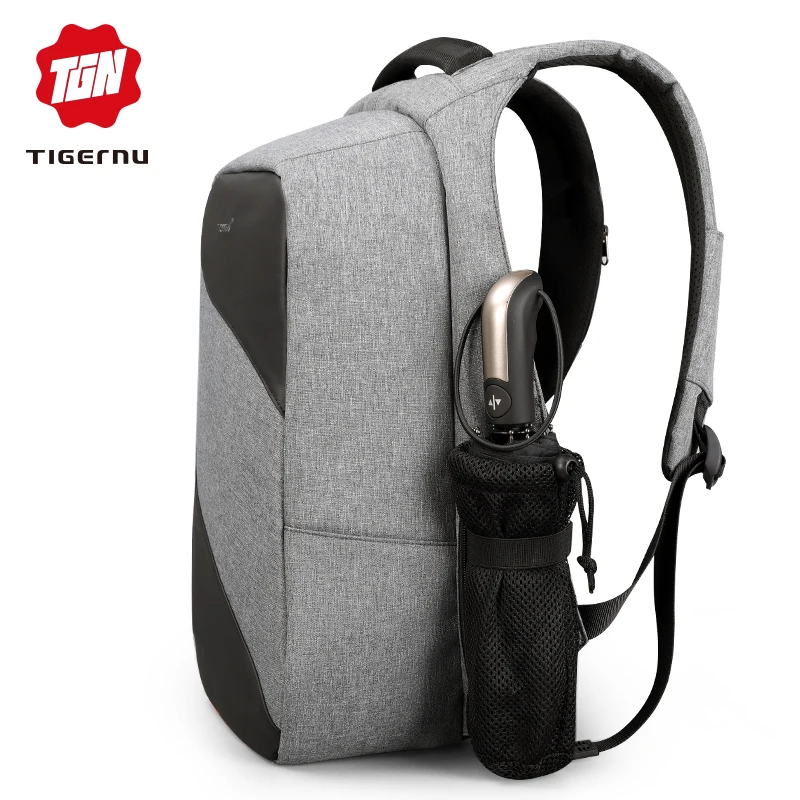 Tigernu модный рюкзак для ноутбука с защитой от кражи и USB зарядкой мужской школьный