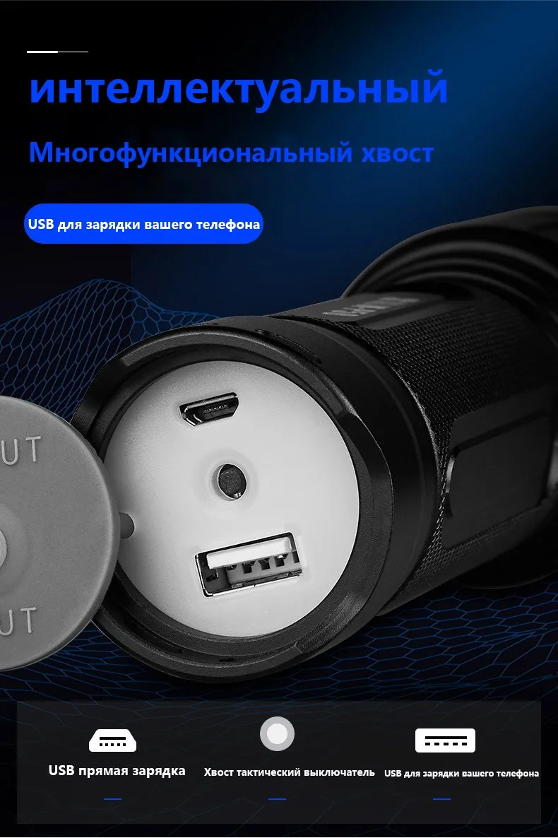 Фонарик usb Cree xhp50 xhp70 динамо фонарь power bank самооборона для подводной охоты Пещера фонарики с аккумулятором заряжаемые тактический фонарь