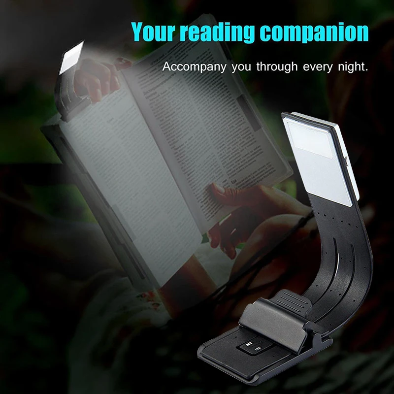 Светодиодный клип Booklight чтение книги огни USB Перезаряжаемый с затемнением лампы Гибкий 4 режима Чтение свет книга лампы исследование ночника