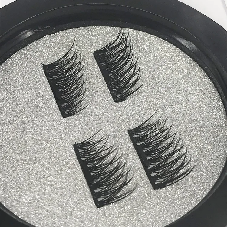 Магнитная накладные ресницы 4 шт. ручной работы lashes natural давно 3D зауженные один магнит накладные ресницы 1 комплект = 2 пары