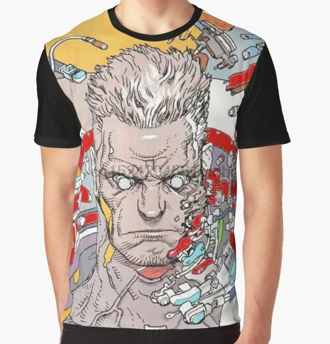 

All Over Print T-Shirt Men Funy tshirt Ghost In The Shell Batou Short Sleeve O-Neck Graphic Tops Tee women t shirt