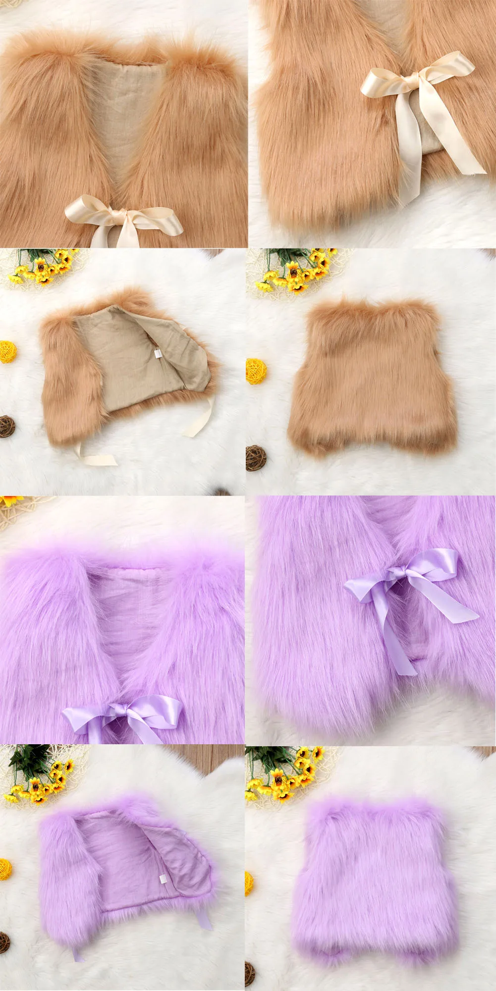 Autumn NEW Baby Girl Faux Fur Vest Waistcoat Kid Warm Winter Jacket Outwear Coat 6-12M 1-5Y