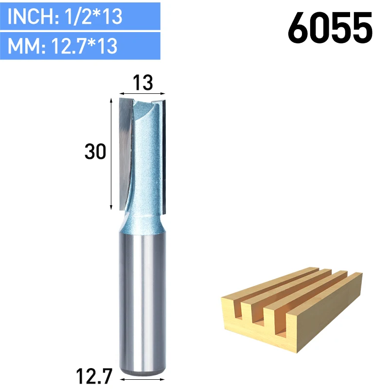 HUHAO 1 шт. промышленная Концевая фреза для деревообработки двустворчатый Концевая мельница прямой триммер бит шарпедвольфрама фреза - Длина режущей кромки: 6055