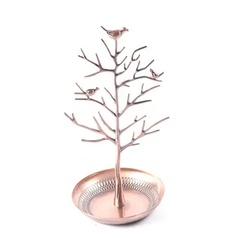 

Silver Birds Tree Jewelry Stand Display Earring Necklace Earring Holder Bracelet Fashion Organizer Rack Tower-silver