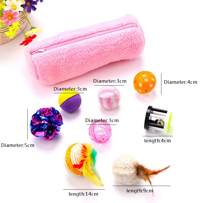 dog toys cat toys kittens pink set balls interactive toys (6)
