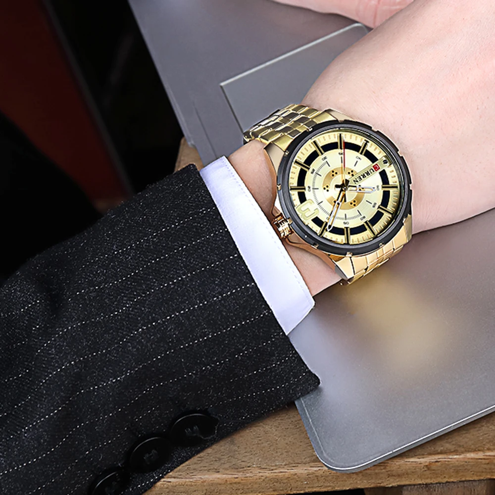 CURREN 8333 Men's Watches Gold Top Luxury Brand Waterproof Analog Quartz Wrist Watch Male Clock Relogio Masculino Dropshipping