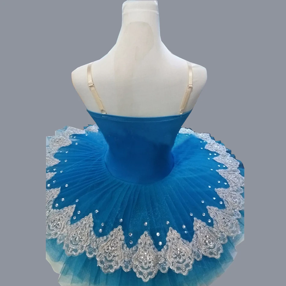 Songyuexia, детский и взрослый, профессиональное синее балетное танцевальное платье, слоеная юбка, костюм, юбка-пачка, для детей