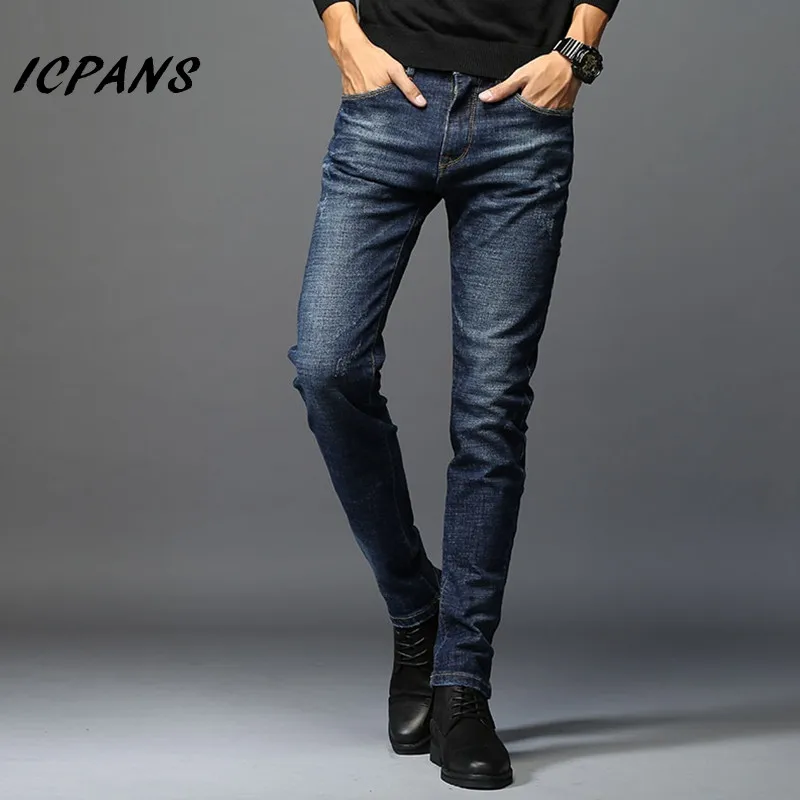 ICPANS Skinny Jeans Men Slim Fit 2018 Autumn Winter Fashion Classic Denim Jeans Men Blue Black Long Trousers Jeans For Men