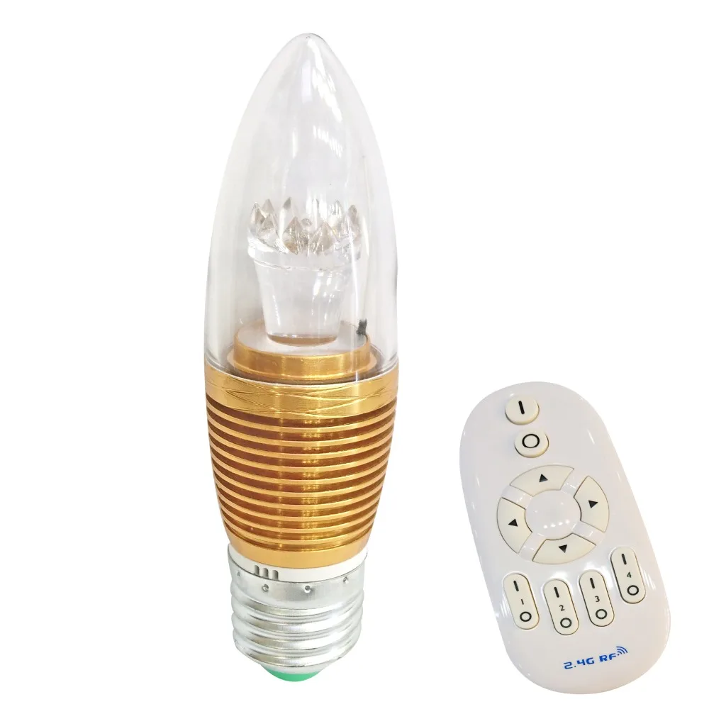 IPRO светодиодный 3 Вт CCT Регулируемая яркость регулируемый светодиодный светильник-свеча работает с РЧ-пультом или wifi светодиодный контроллер