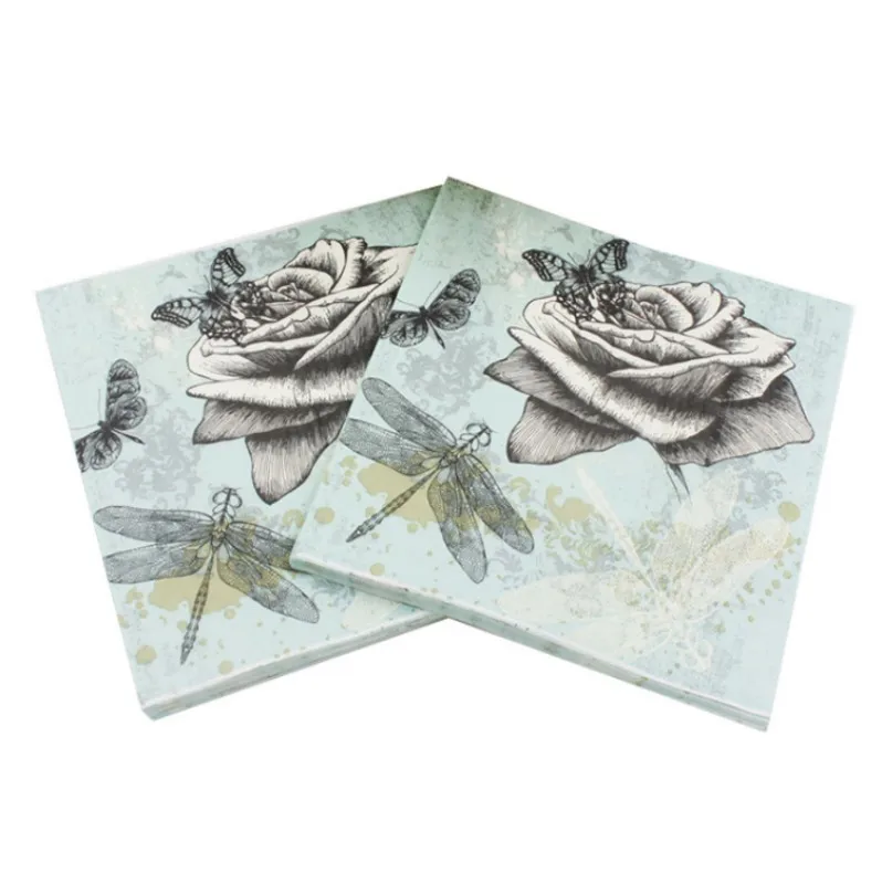 

20pcs/pack 33*33cm Event & Party Tissue Birthday Flower With Ring Paper Napkins Wedding Napkin Supply Party Decoration