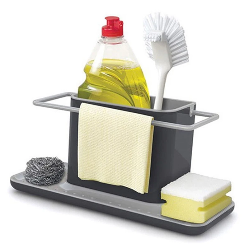 والنفس استنزاف بالوعة المعونة المنظم فرشاة الإسفنج تنظيف القماش حامل المطبخ تخزين استنزاف رف الأسود الأخضر