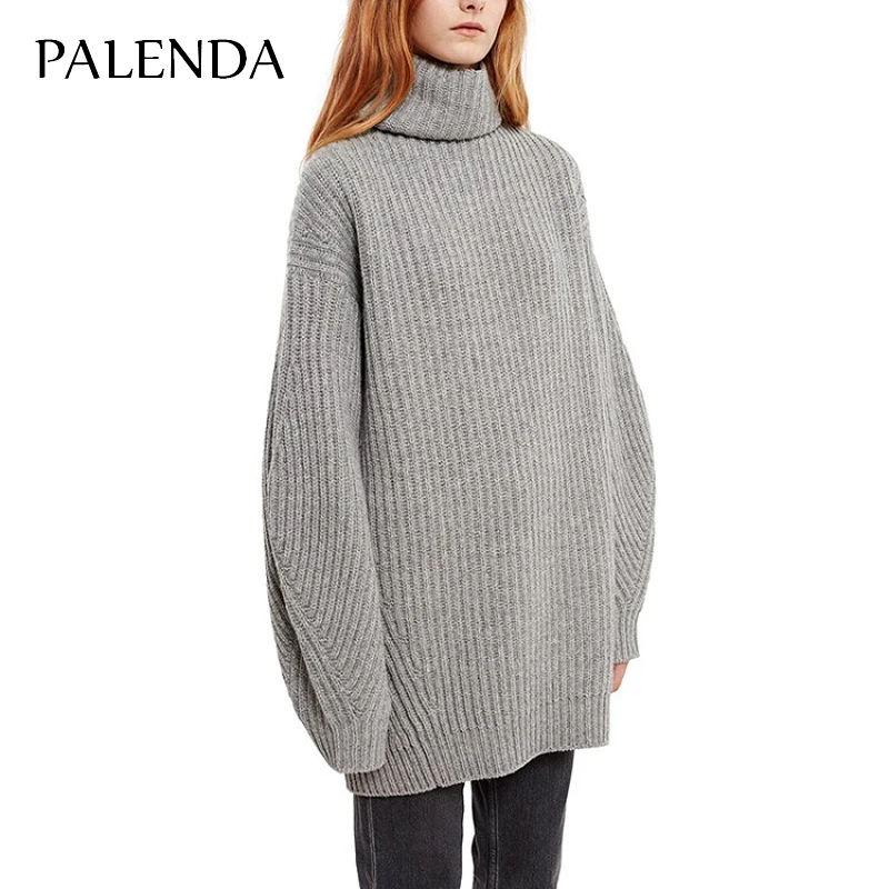 

2017 new gray soft warm widd fit turtle neck sweater