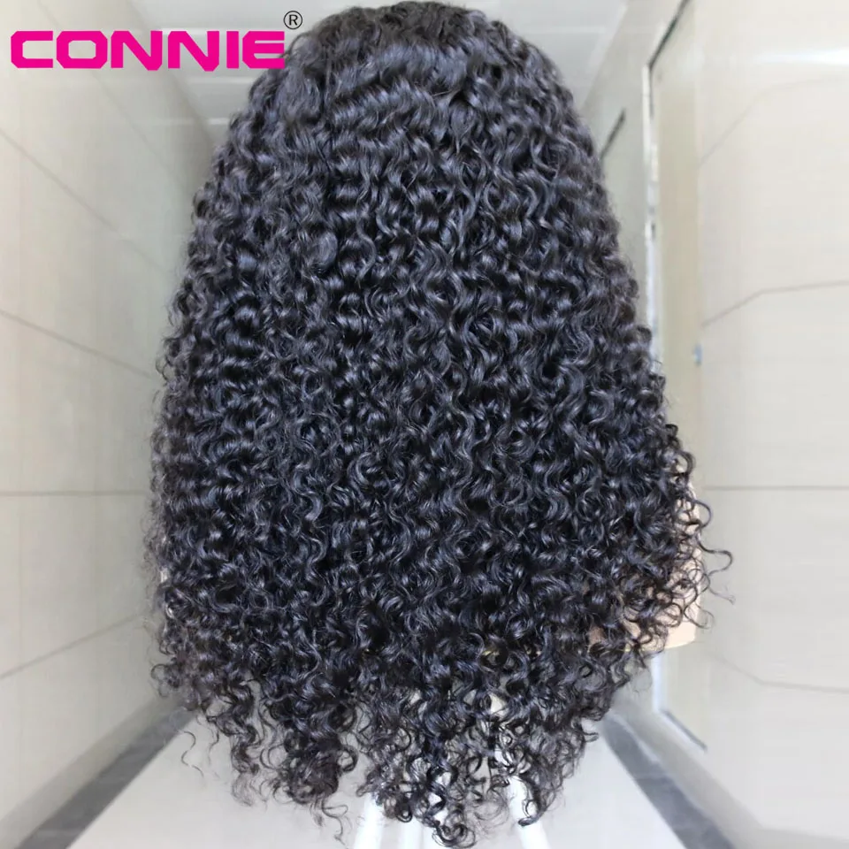 Конни кудрявые 13X4 кружево спереди среднее соотношение 10 &quot 30&quot перуанские Remy