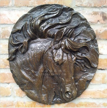 

B0601 416Old antique Bronze Arts & Crafts Horse gangnam hangings horse copper sculpture home decoration crafts wall art