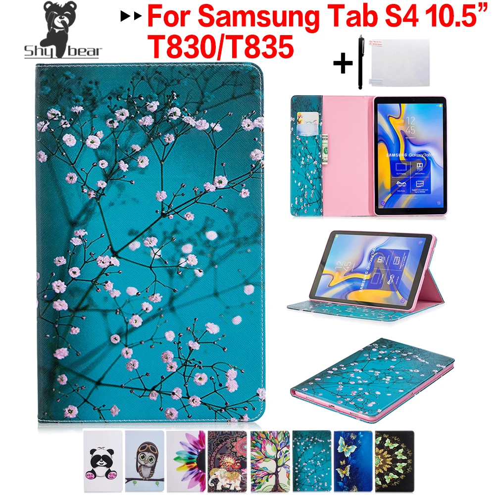 Застенчивый чехол с шелковым принтом медведя для samsung Galaxy Tab S4 10,5 T835 SM-T830 samsung Tab S4 T830 10,5 дюймов чехол для планшета+ подарки