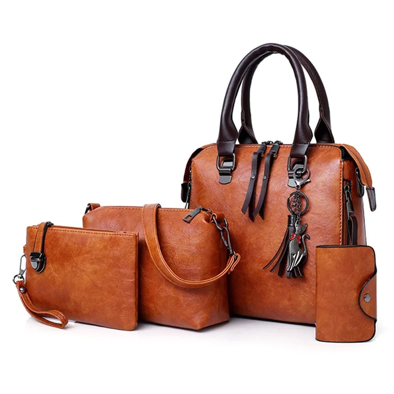 

1 Set Women Lady Shoulder Crossbody Bag Handbag Wallet PU Leather Vintage for Travel MUG88