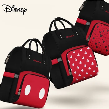 

Disney Diaper Bag Backpack USB Bottle Insulation Bags Minnie Mickey Big Capacity Travel Oxford Feeding Baby Mummy Handbag
