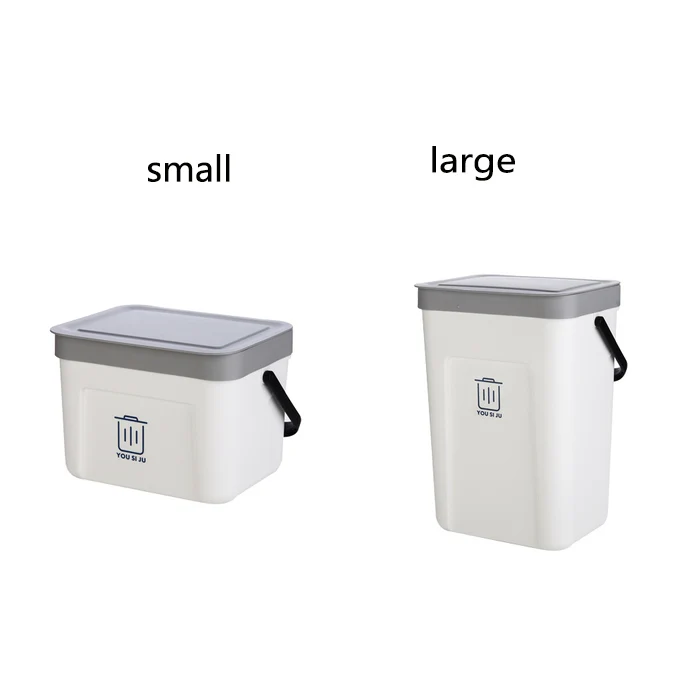 Настенный мусорный бак, мусорное ведро, пластиковый мусорный бак для ванной комнаты, мусорное ведро для двери шкафа, подвесное мусорное ведро, кухонный компост Caddy - Цвет: Белый