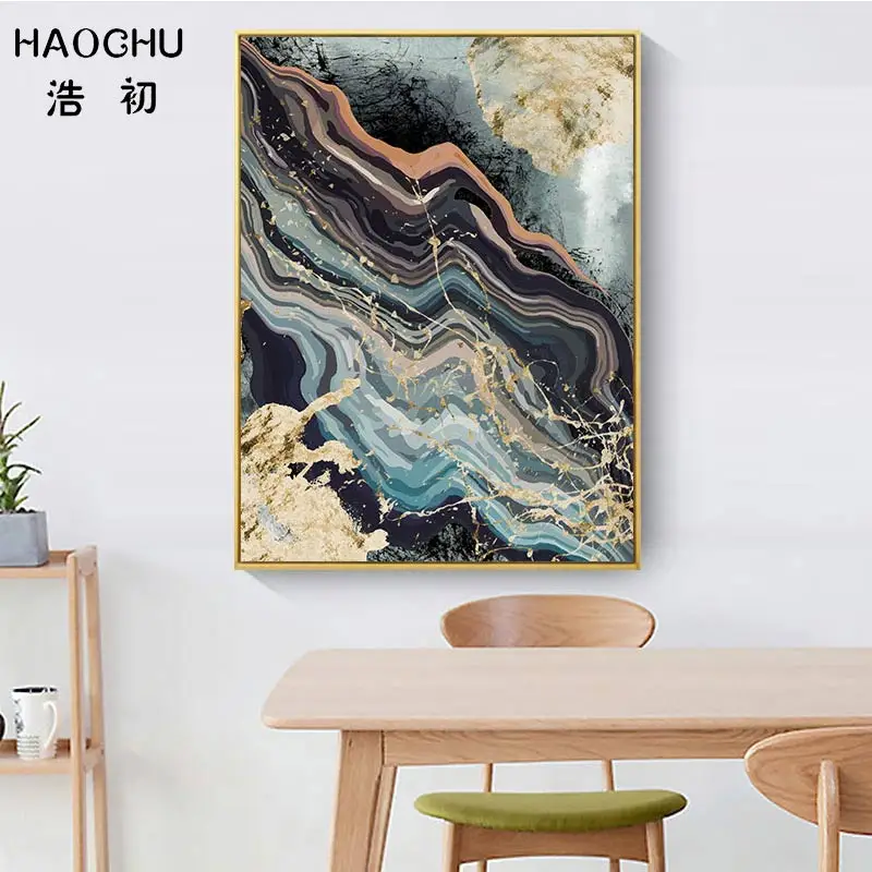 HAOCHU Европейская черно белая абстрактная Геометрическая линия мраморная