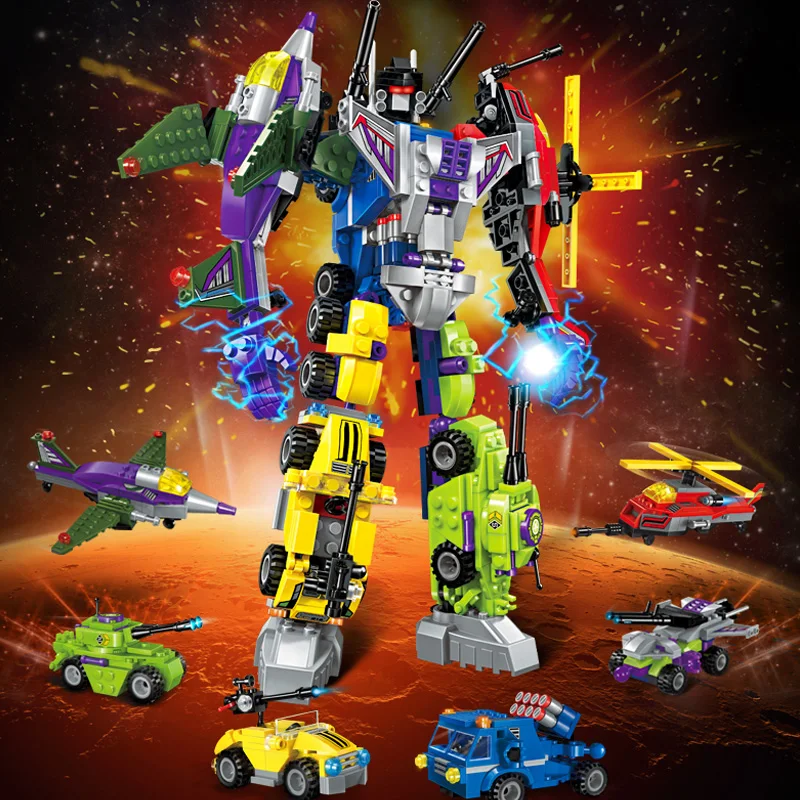 

Enlighte Compatible legoed transformation Mars War Fight soldier Educational blocks building Robot assembly brick toys children