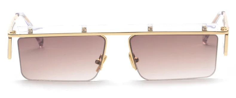 SHAUNA, уникальные женские квадратные солнцезащитные очки с двойными линзами, модные мужские очки с прозрачными красными линзами UV400 - Цвет линз: Tea Gradient