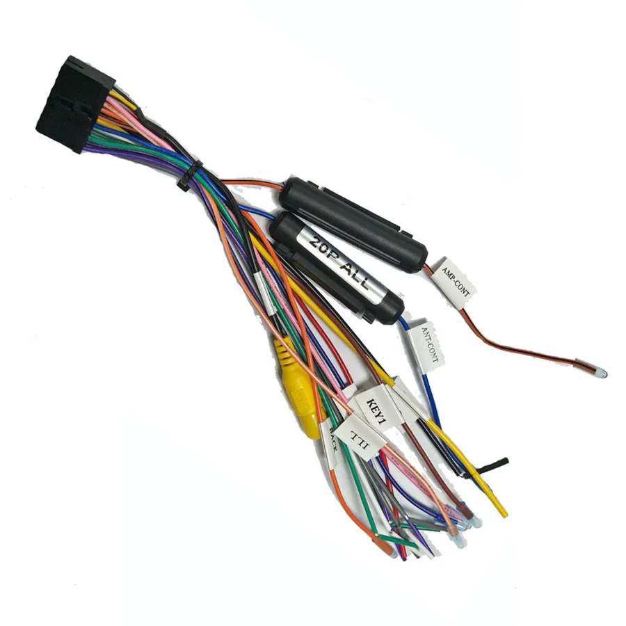 20 PIN автомобильный стерео жгут проводов разъем адаптер для 2DIN DVD Android силовой кабель жгут