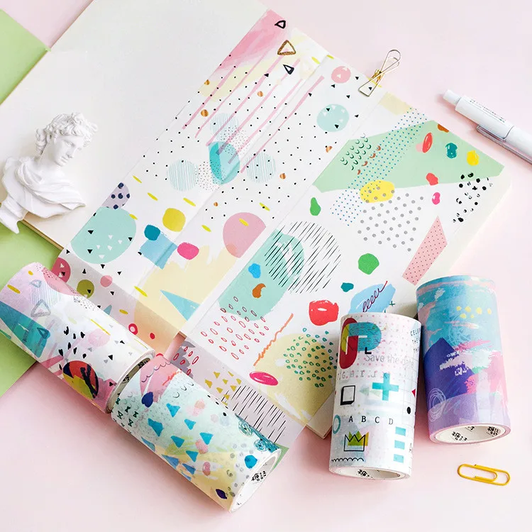 

80mm wide Fresh and sweet style Color world decoration washi Tape DIY planner Diary scrapbooking masking tape Escolar