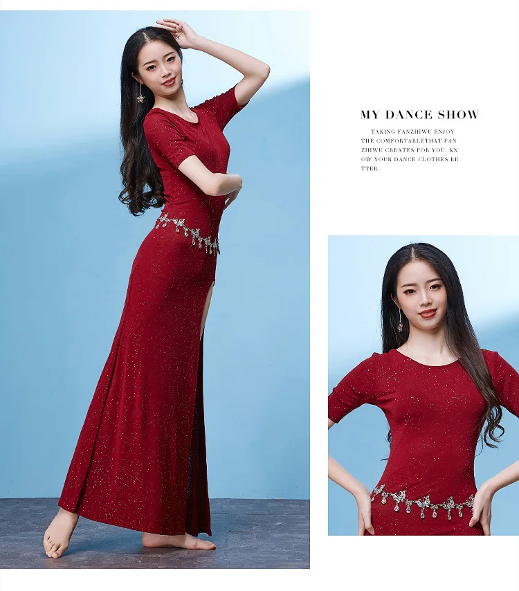 Костюм для танца живота Профессиональный Bellydance длинное платье для женщин Одежда для танца живота
